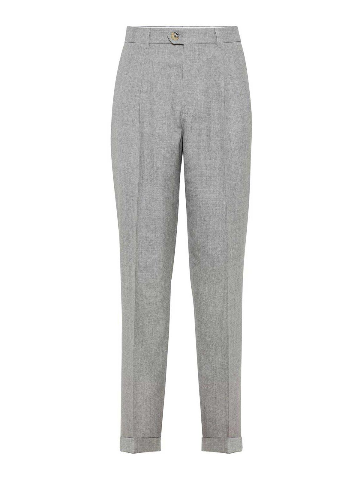 Pleat-detail tailored trousers - Grey