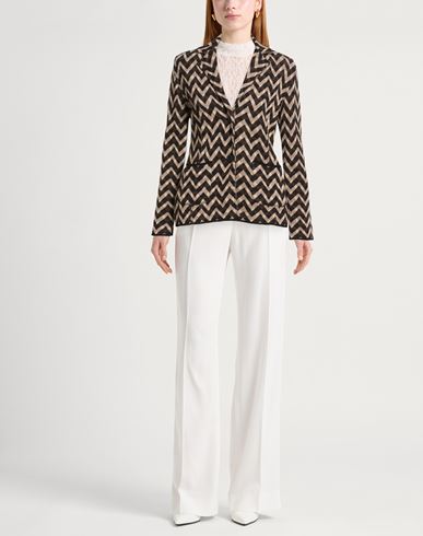Woman Blazer Dark brown Size 4 Merino Wool