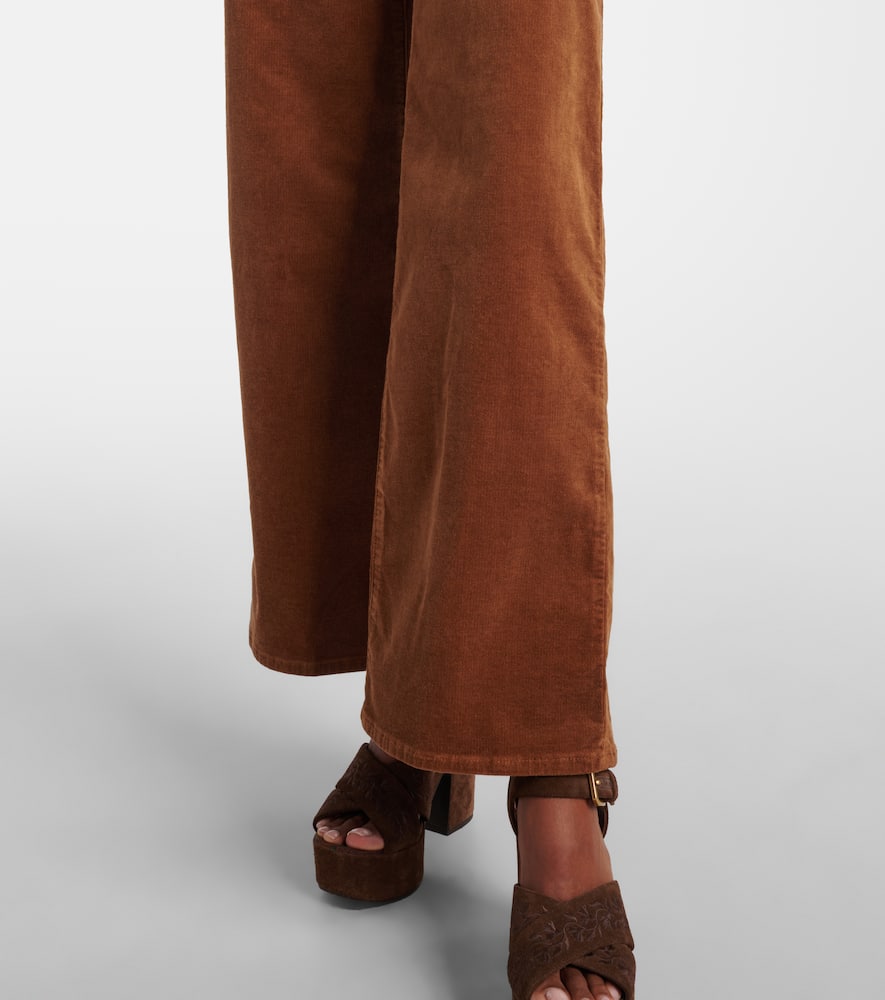 Le Slim Palazzo cotton corduroy wide-leg pants