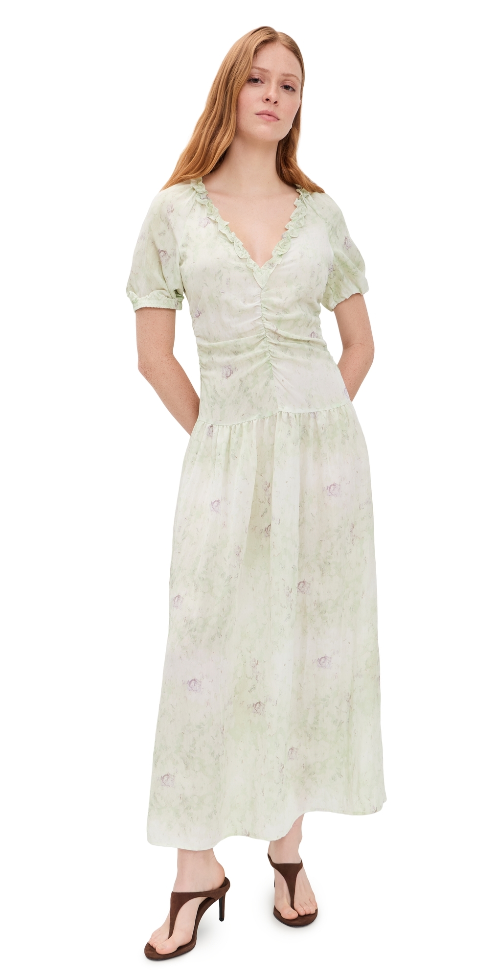 Abelline Dress Distorted Green Flower