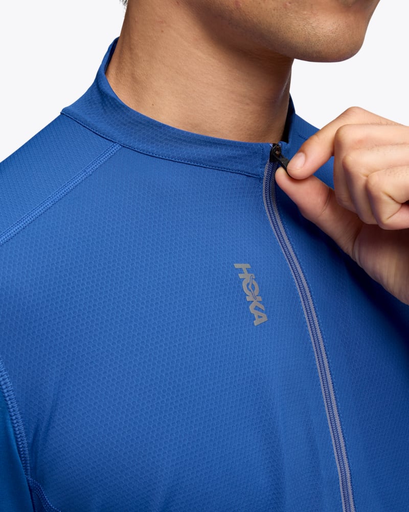 HOKA Men's SkyBreeze Long Sleeve Zip Shoes in Ultramarine