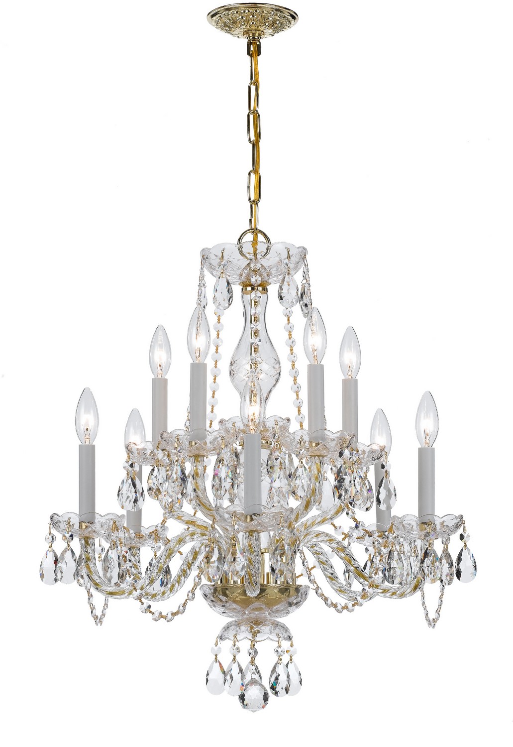 Polished Brass Chandelier from the Traditional Crystal Collection