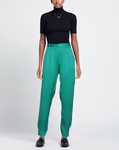 Forte_forte Woman Pants Emerald green Size 0 Viscose, Silk