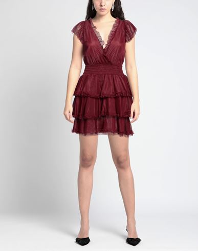 Soallure Woman Mini dress Burgundy Size 6 Polyamide
