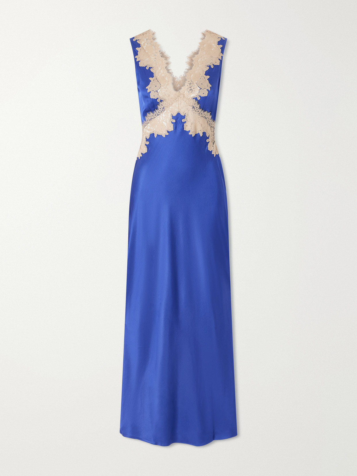 Lysandra Lace-trimmed Satin Midi Dress