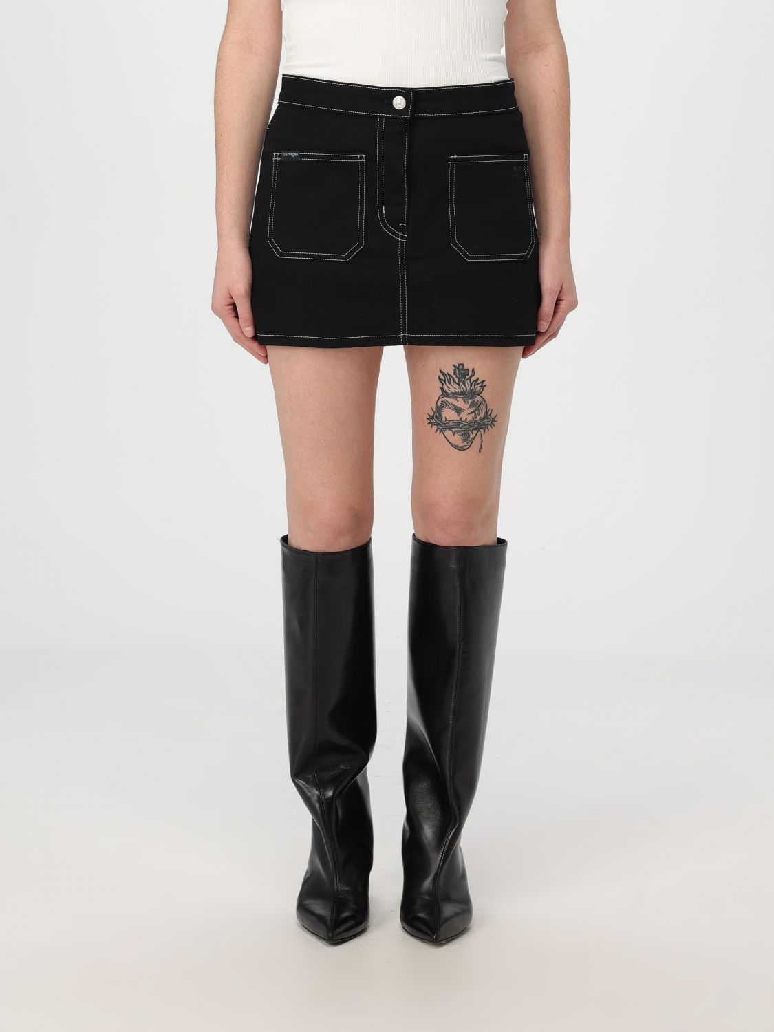 2-Pocket mini skirt - Black