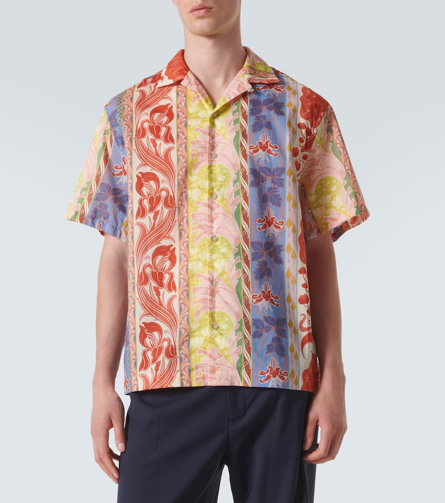 Printed cotton bowling shirt