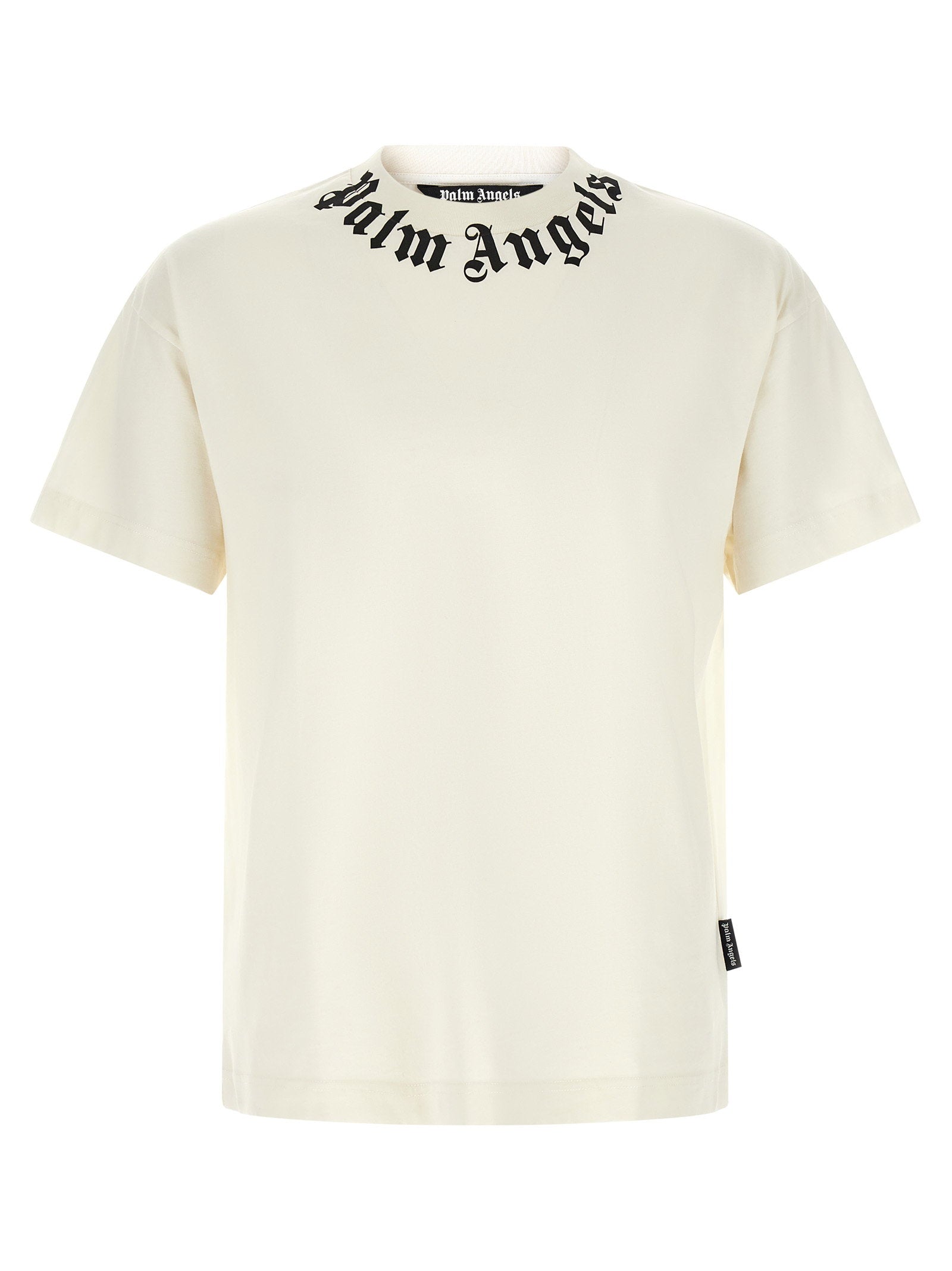 Logo-Embroidered Crew Neck T-shirt — Cream