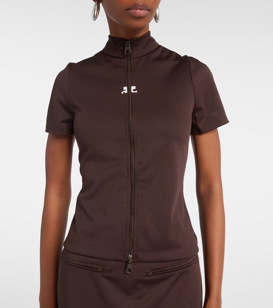 Courrèges Interlock jersey zip-up top