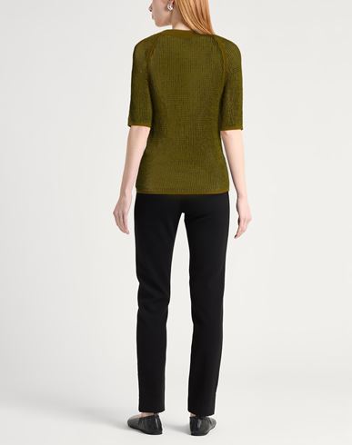 Woman Sweater Military green Size L Viscose, Cotton, Polyester