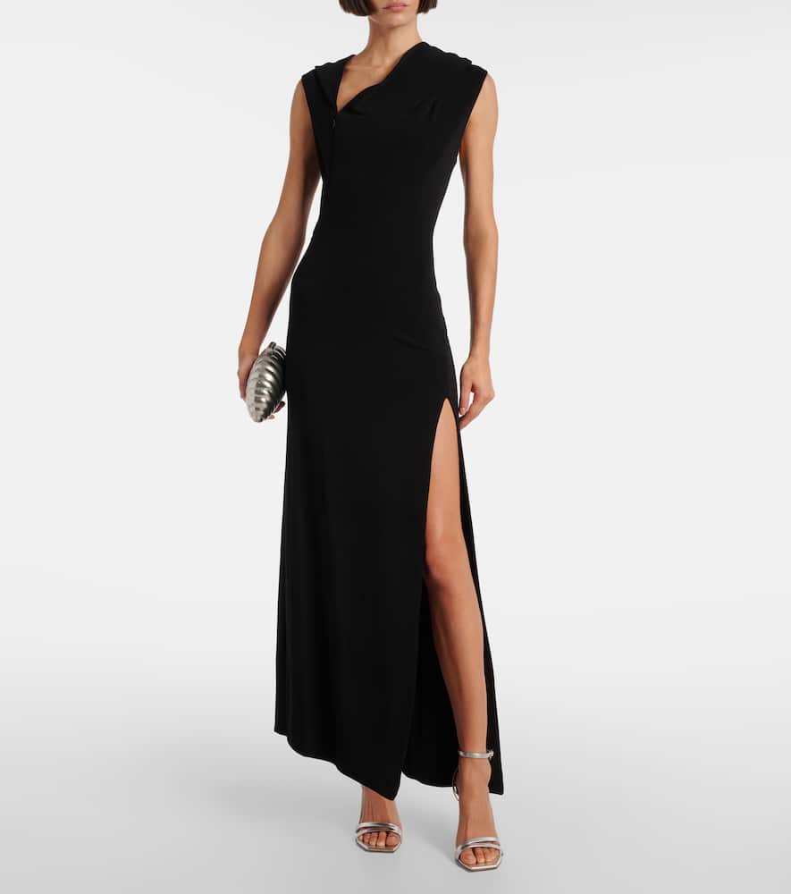 Asymmetric jersey gown