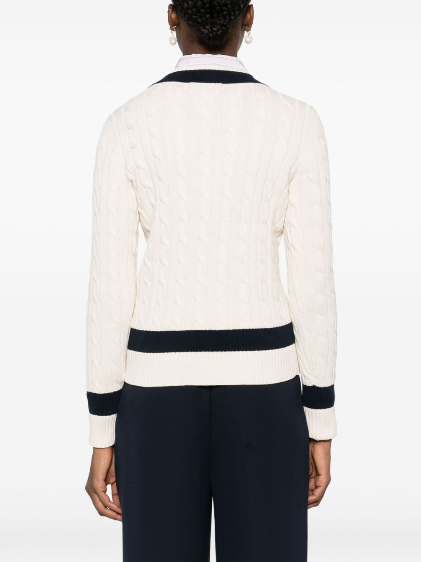 Beige Meren V-neck Sweater