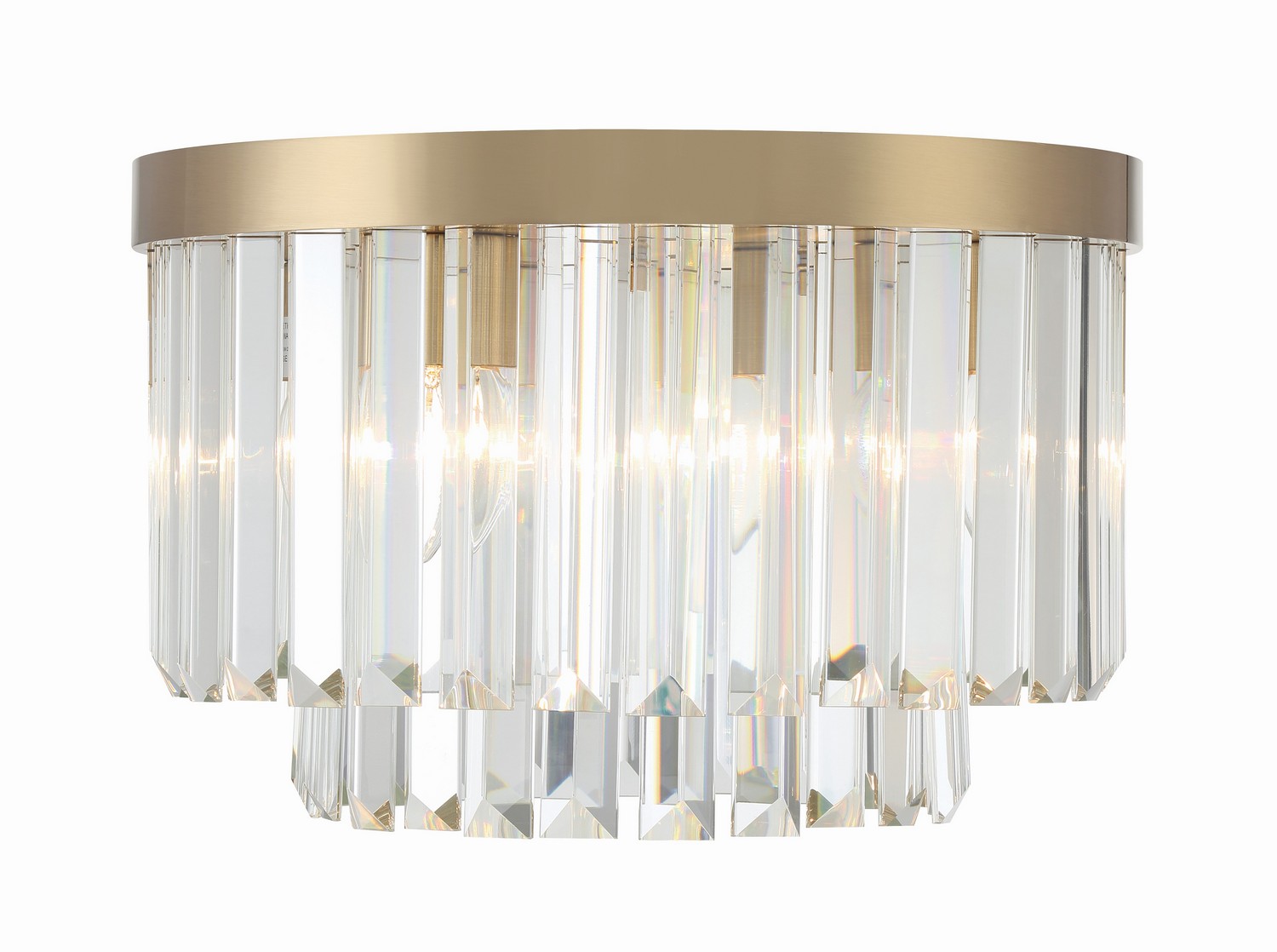 Aged Brass Four Light Flush Mount from the Hayes Collection