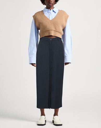 Momoní Woman Midi skirt Midnight blue Size 2 Viscose, Wool