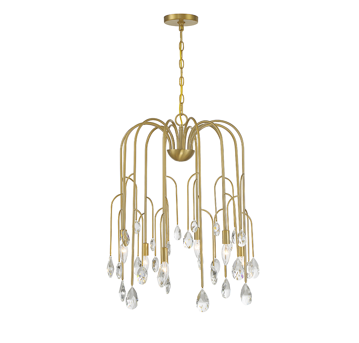Noble Brass Six Light Chandelier from the Anholt Collection