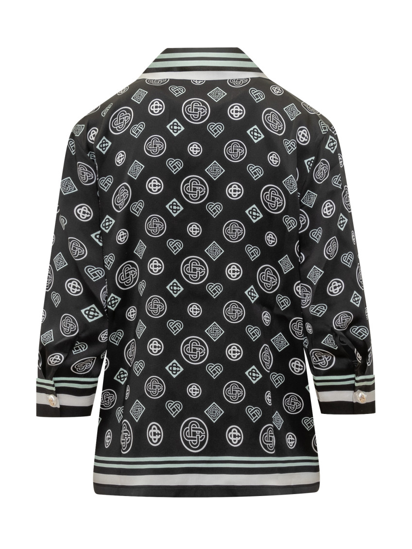 Black Regular Logo Print Shirt