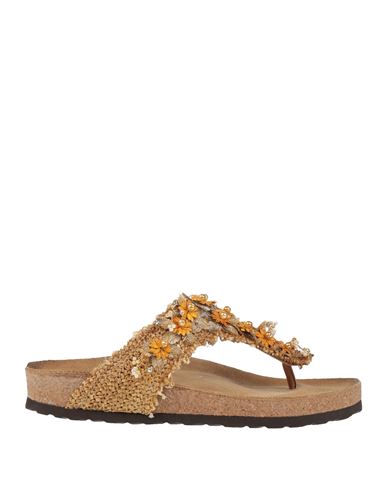 Woman Thong sandal Beige Size 7 Textile fibers