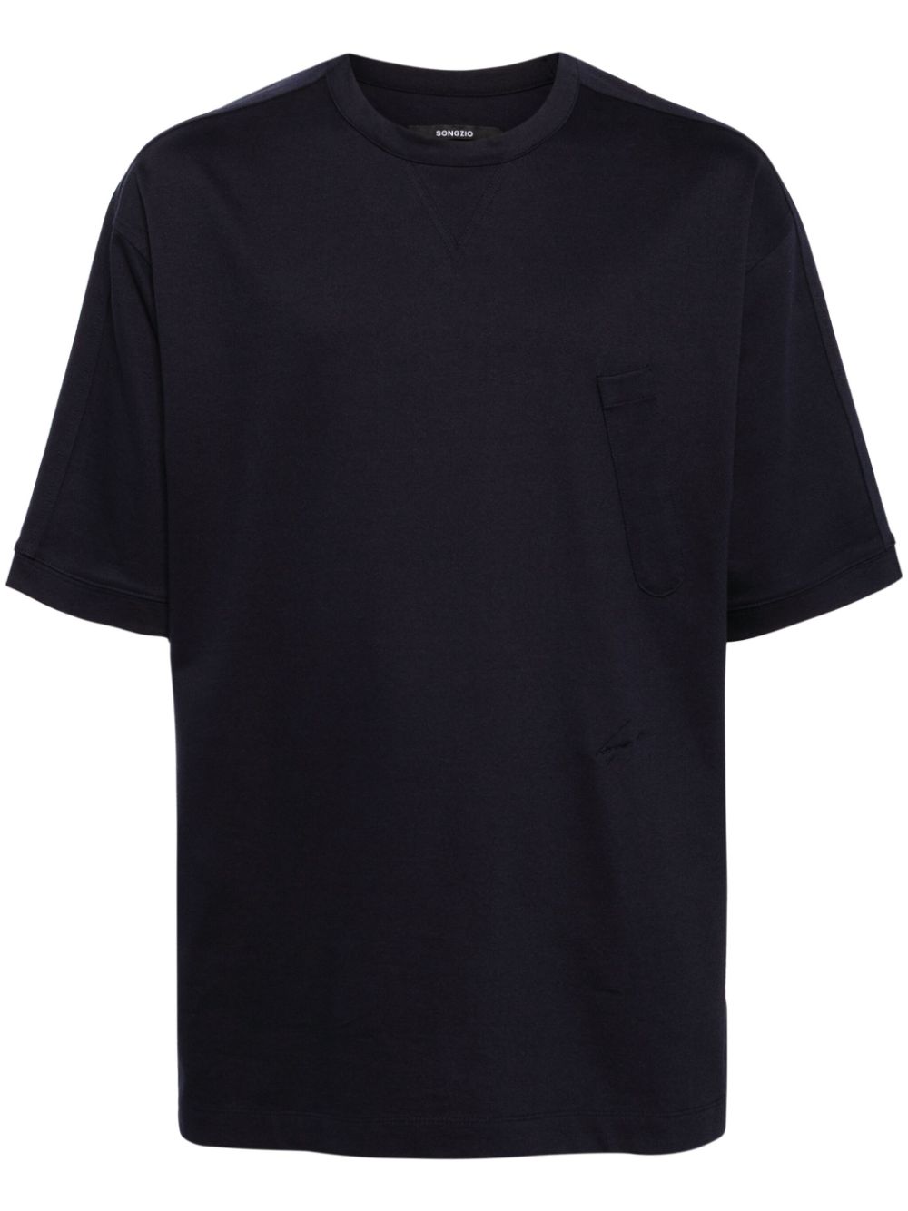 Logo-embroidered cotton T-shirt - Blue