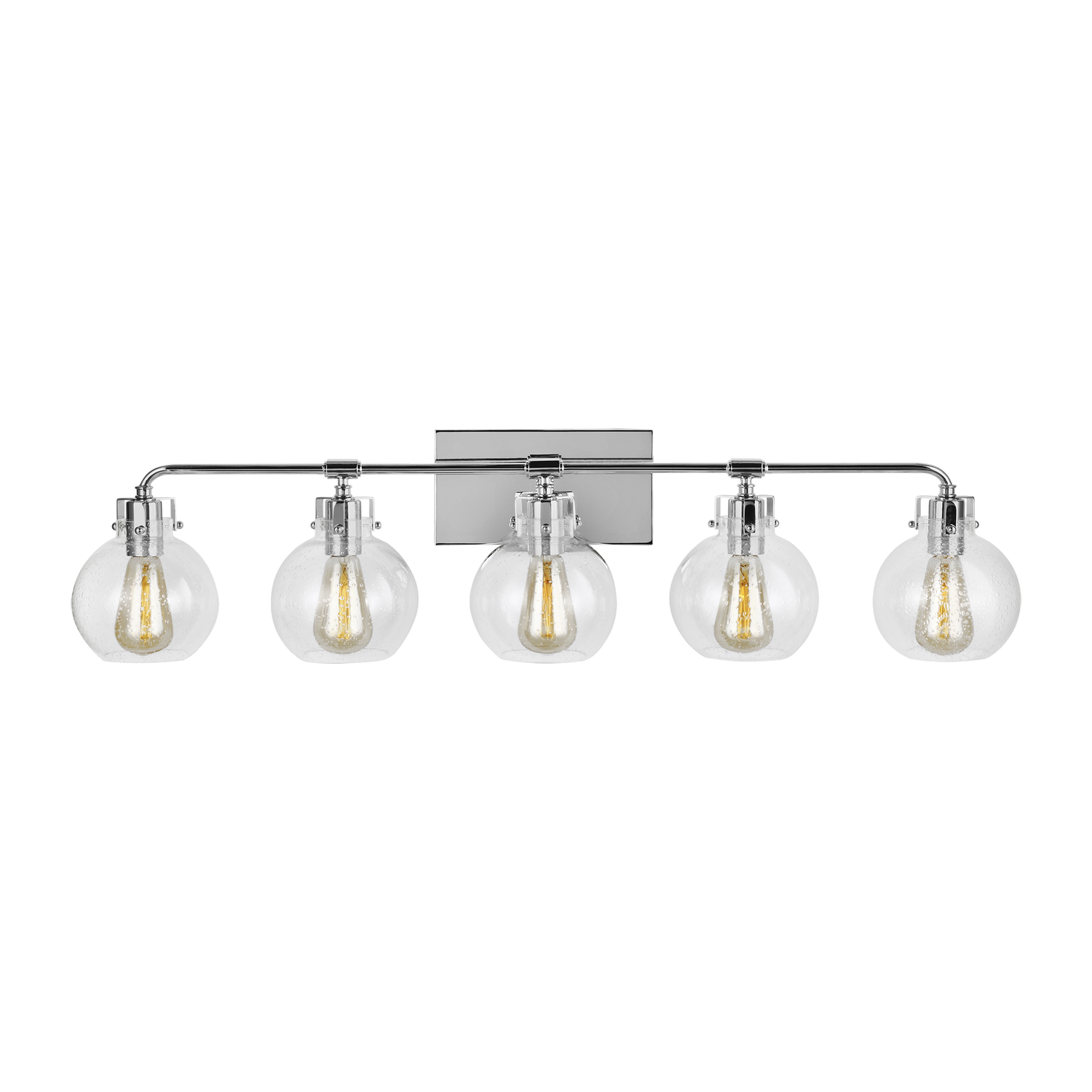 Visual Comfort Studio Clara 5-Light Bathroom Vanity Light in Chrome by Sean Lavin