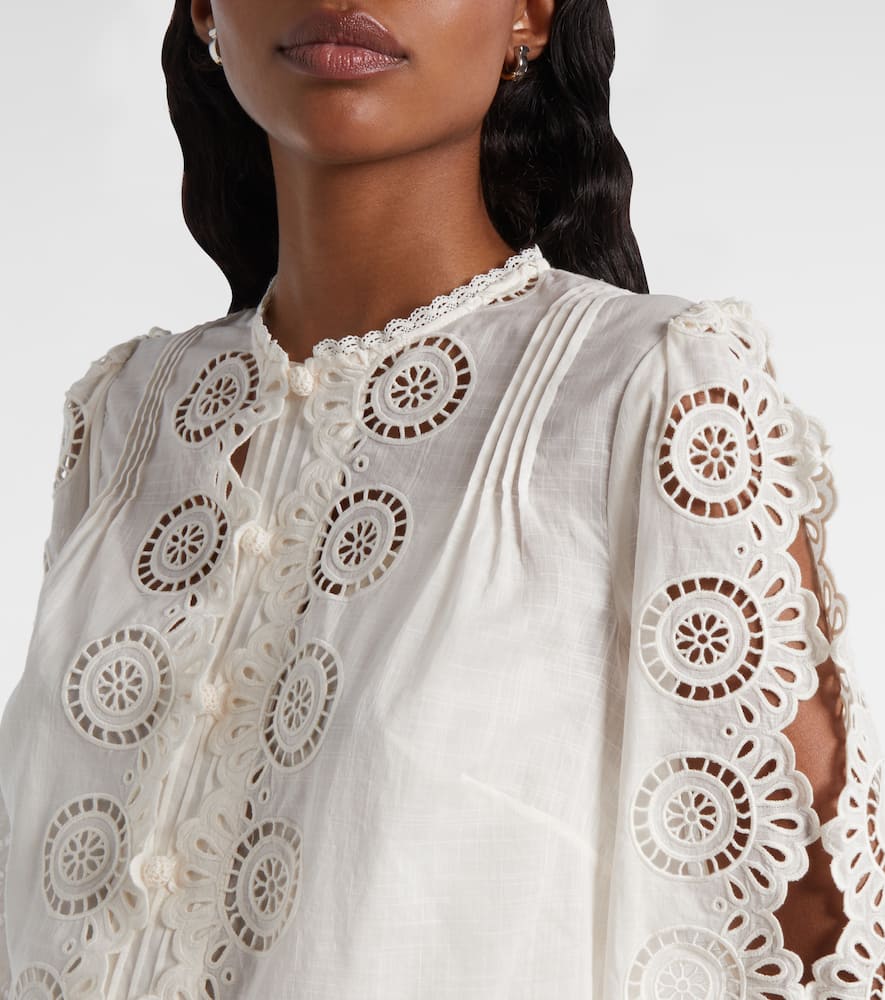 Lucky embroidered cotton blouse