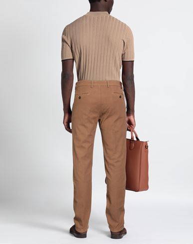 Man Pants Brown Size 38 Cotton, Elastane