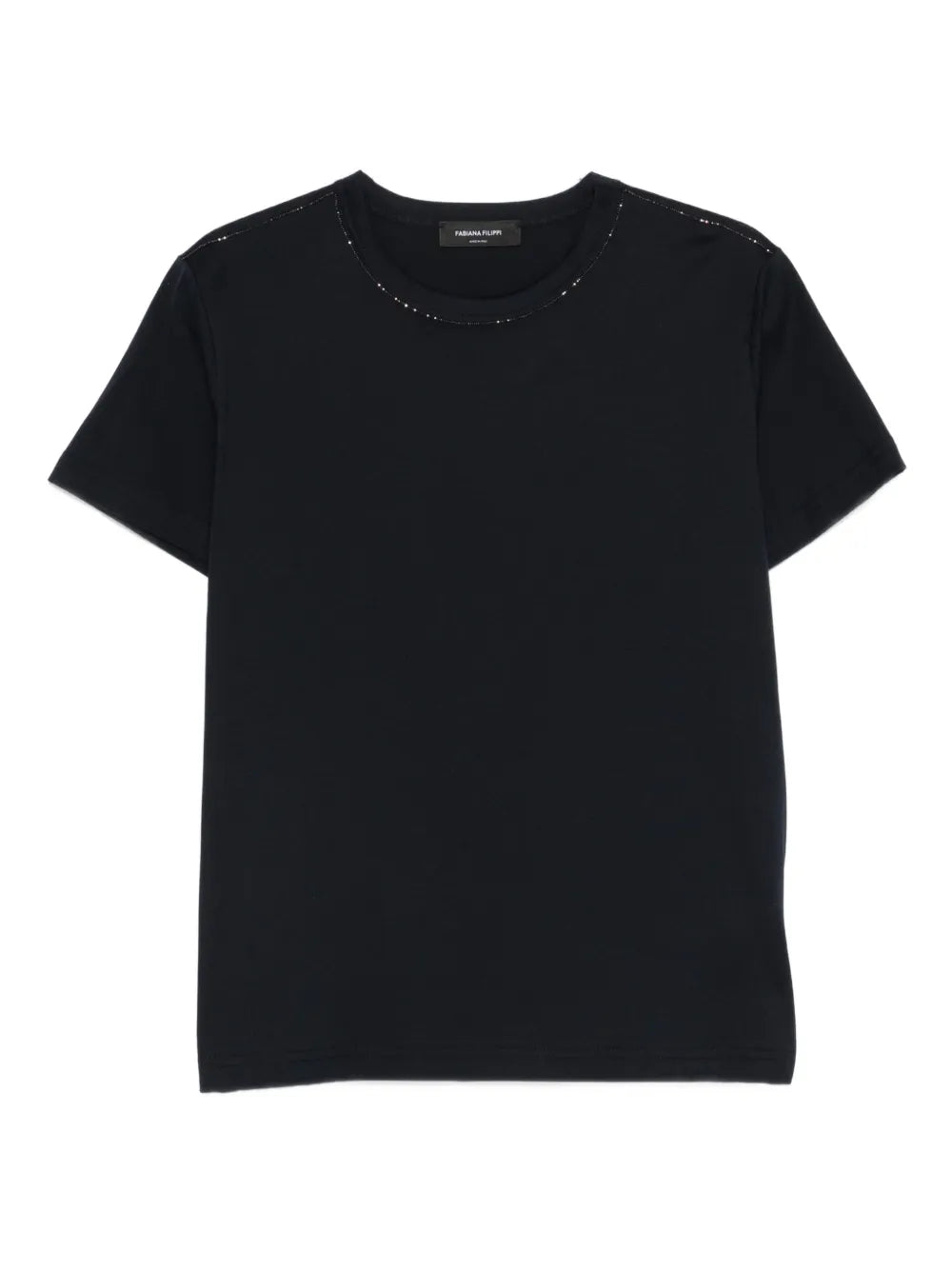 Embellished Crew-Neck T-Shirt — Black
