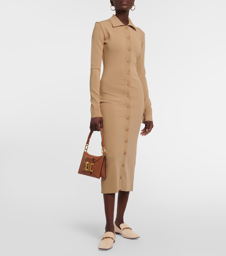 Knit shirt dress