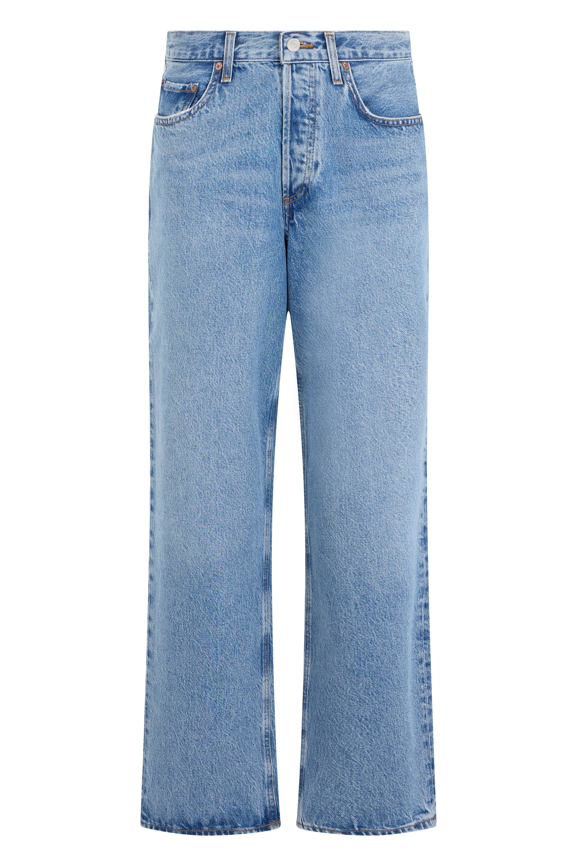 Straight High-Waisted Denim Jeans