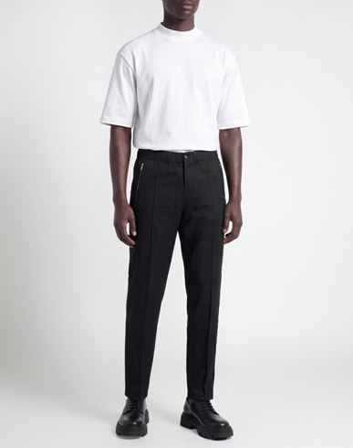 Man Pants Black Size 28 Viscose, Linen, Silk