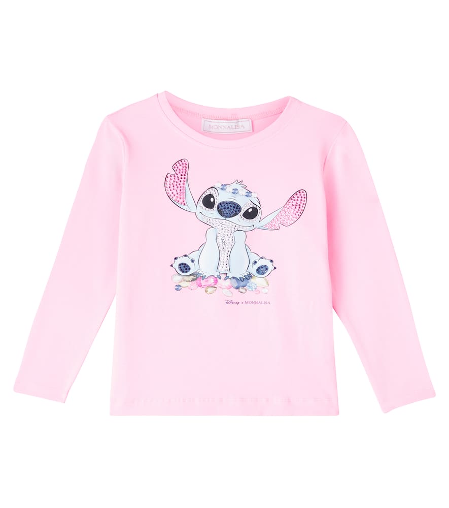 X Disney Stitch cotton-blend jersey top