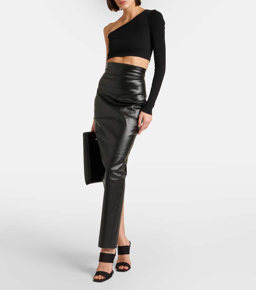 One-shoulder cotton crop top