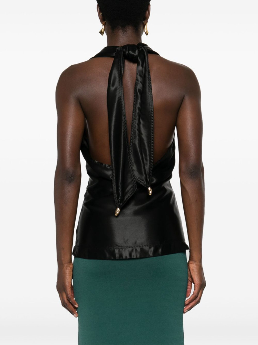 Black Viscose Blend Top