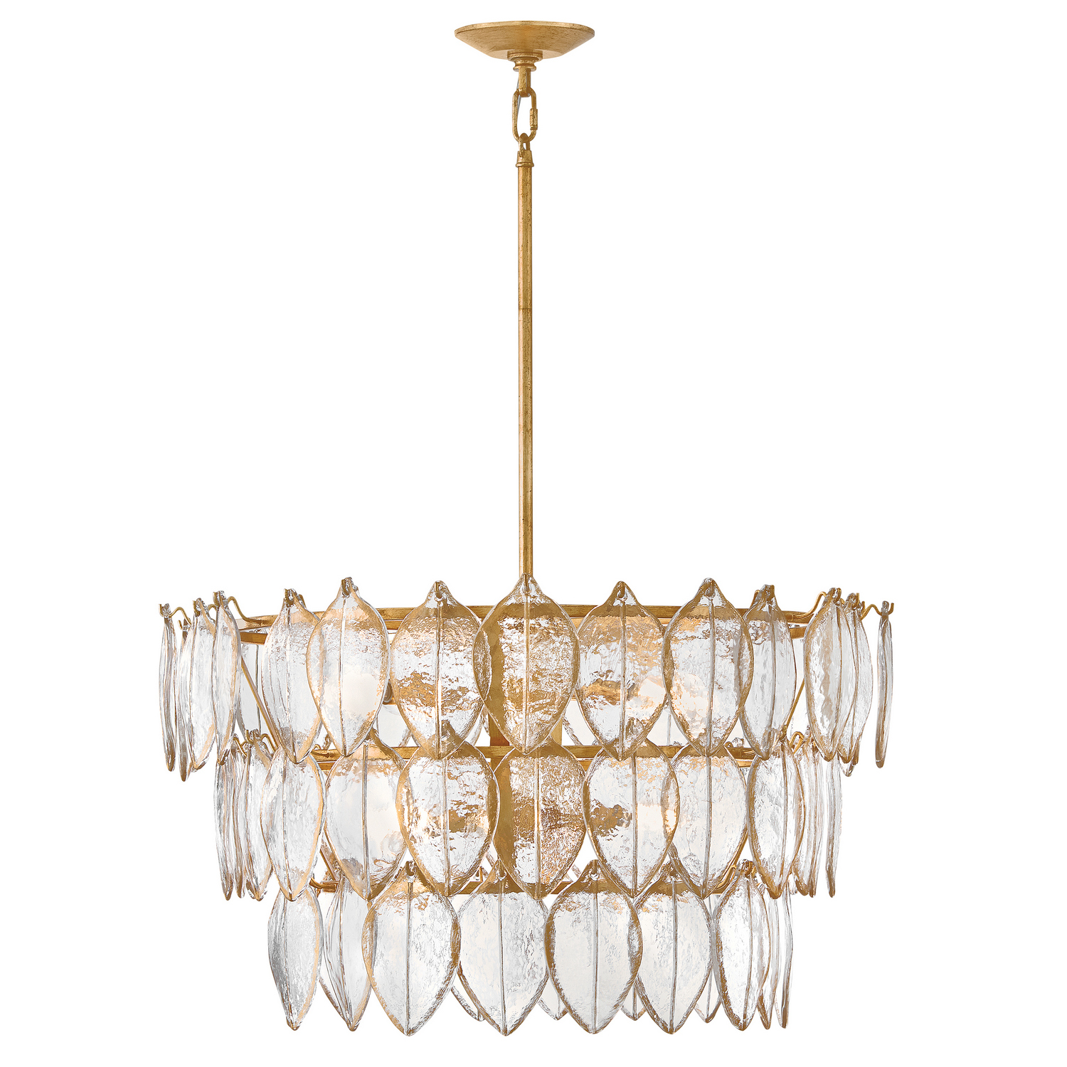 Distressed Brass LED Chandelier from the Amira Collection