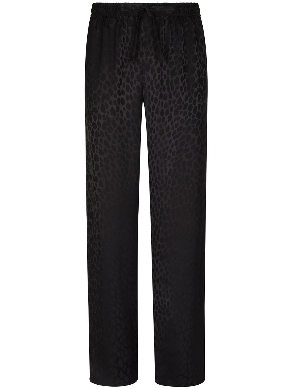 Animal-print straight trousers - Black
