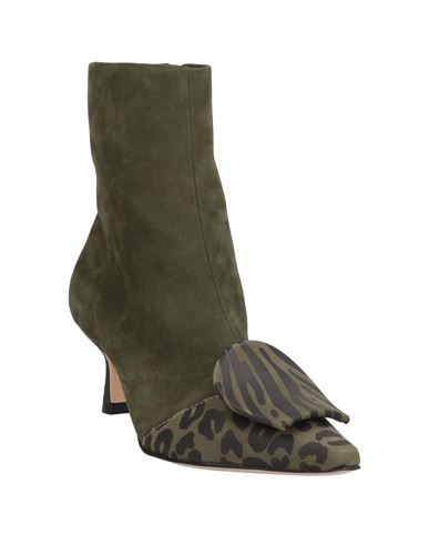 ) Woman Ankle boots Military green Size 9 Leather