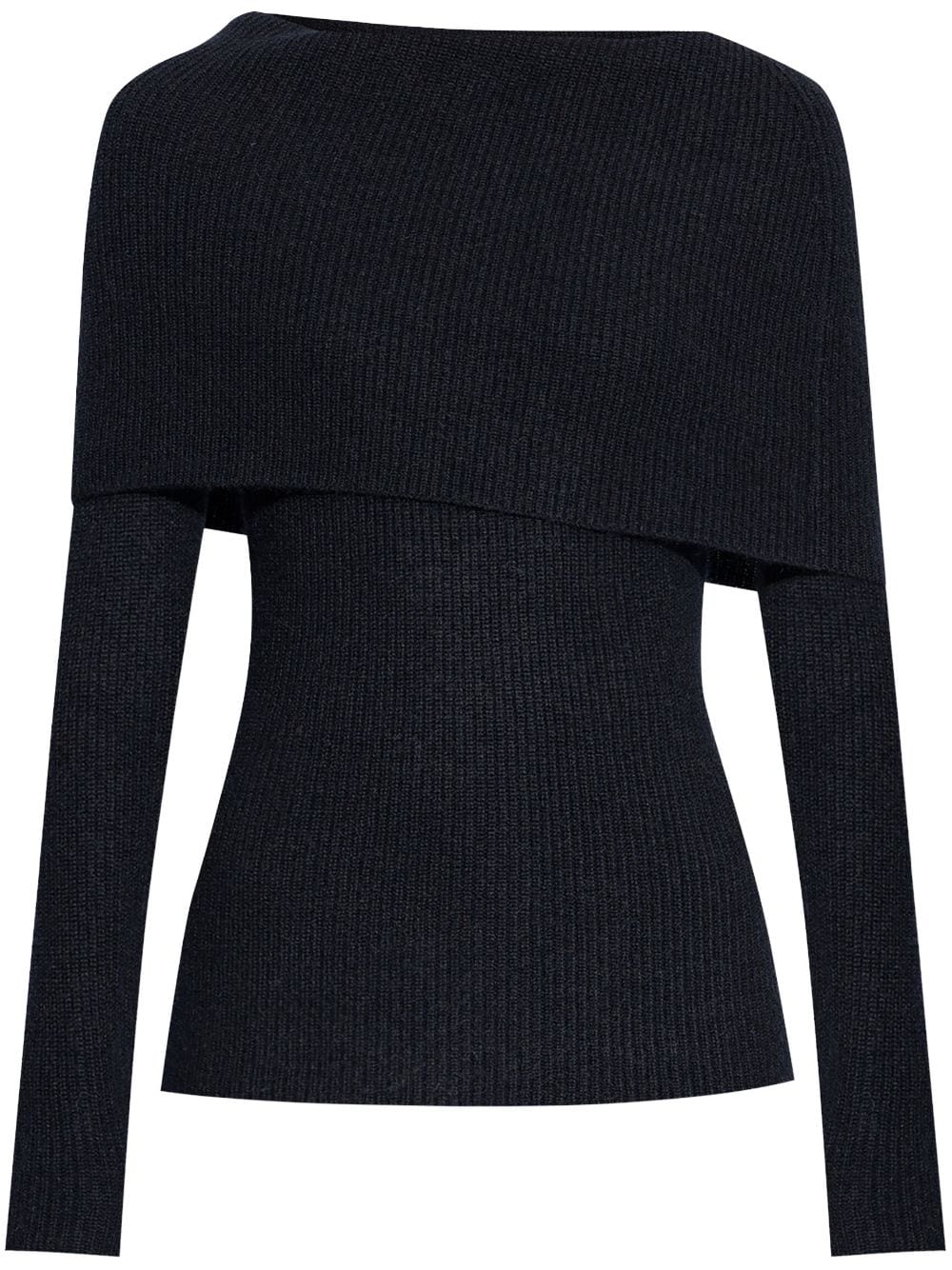 Ribbed Knit Sweater — Black