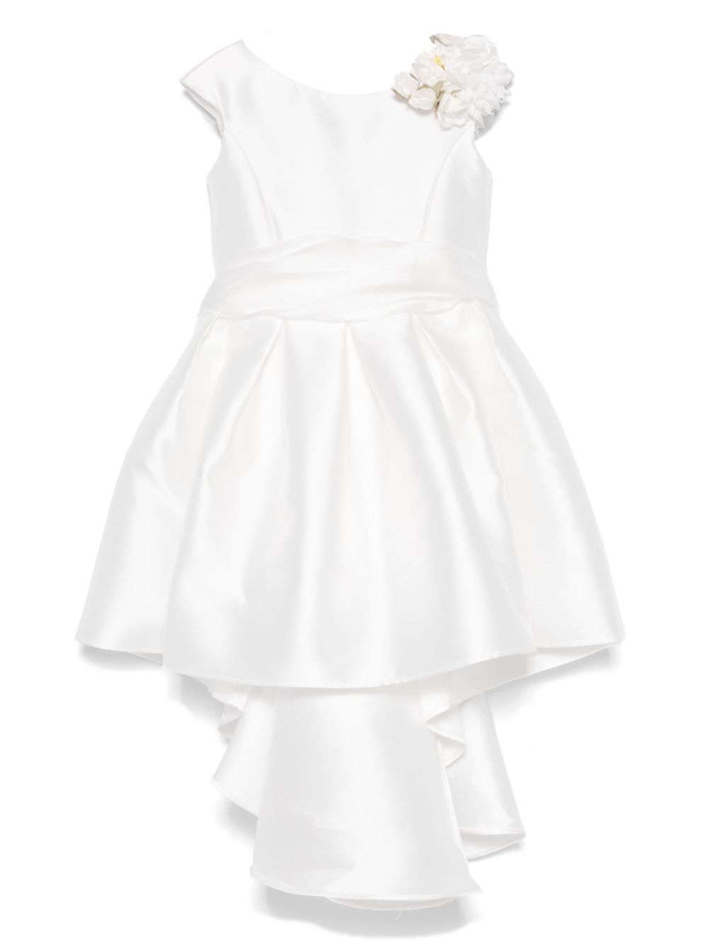 Floral-appliqué dress - 0001 WHITE
