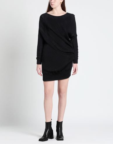 Woman Mini dress Black Size M Alpaca wool, Polyamide, Virgin Wool