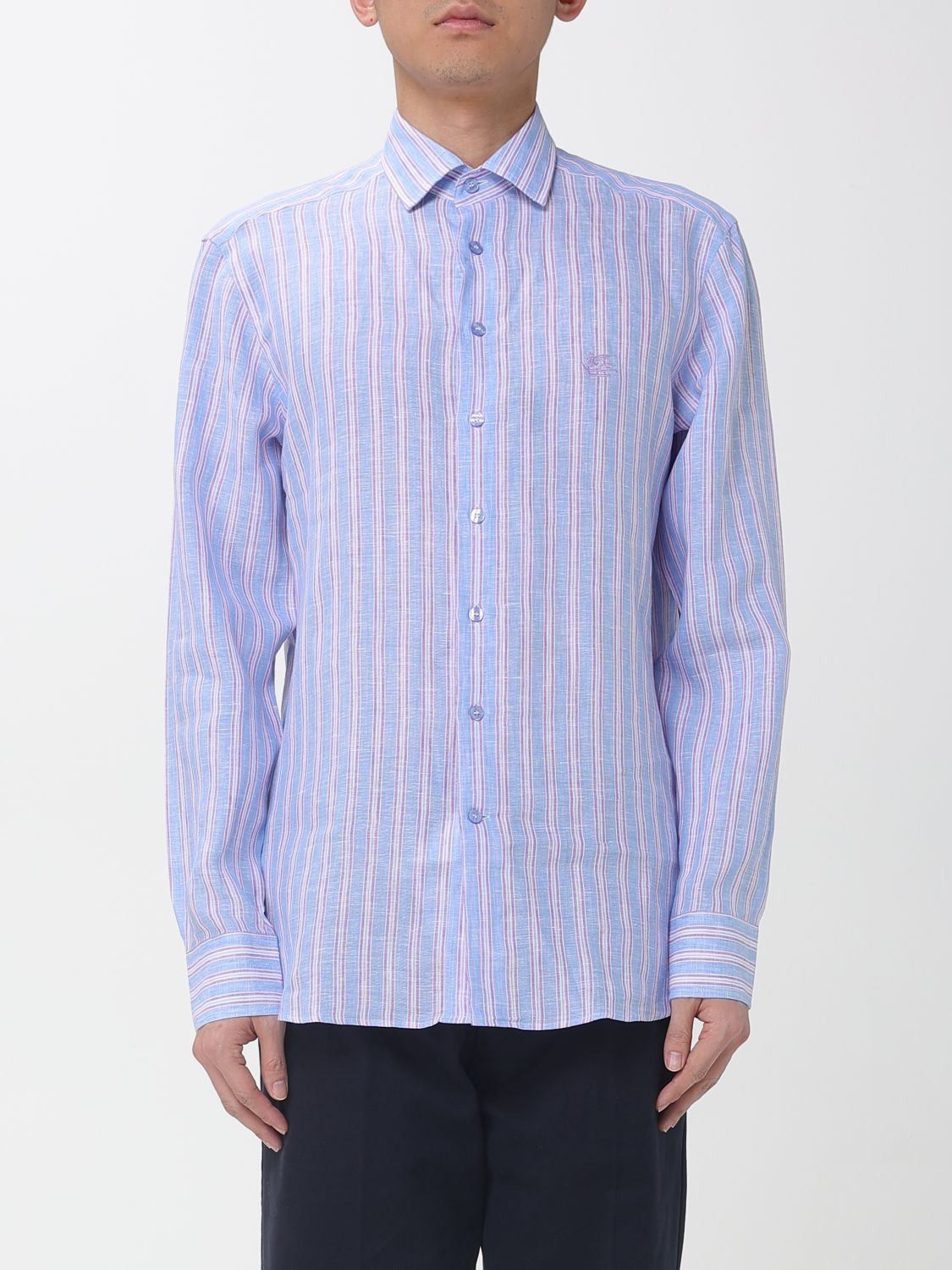 Shirt Men color Gnawed Blue