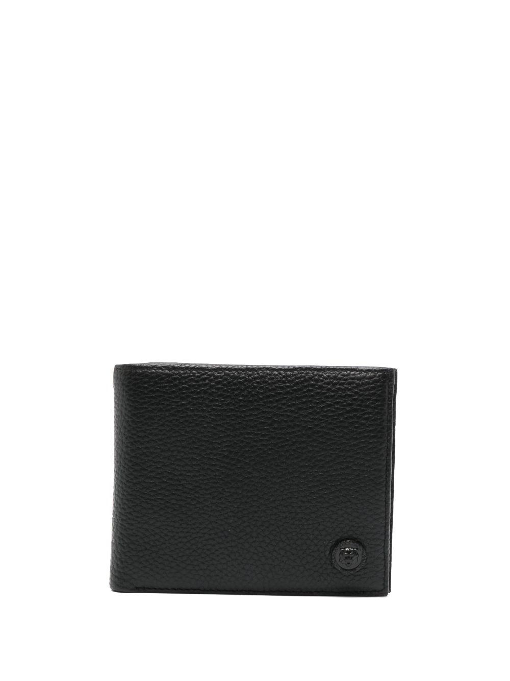 Bi-fold grained-leather wallet - Black