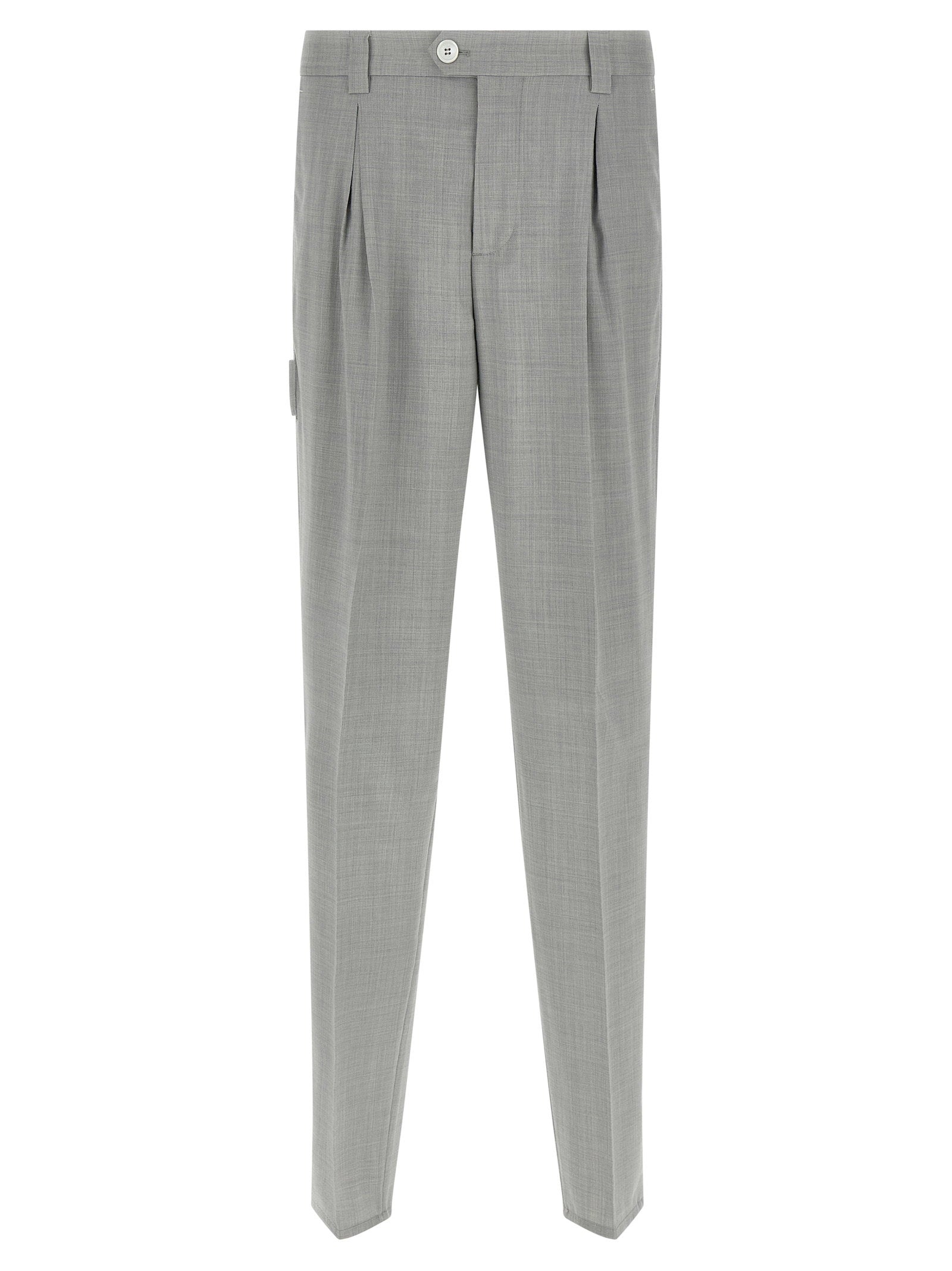 Virgin Wool Mélange Trousers — grey