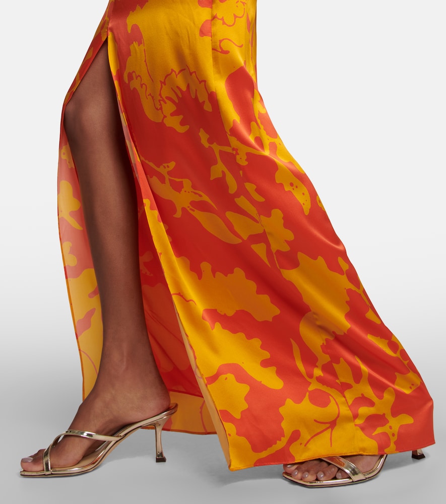 SIR Printed silk maxi dress