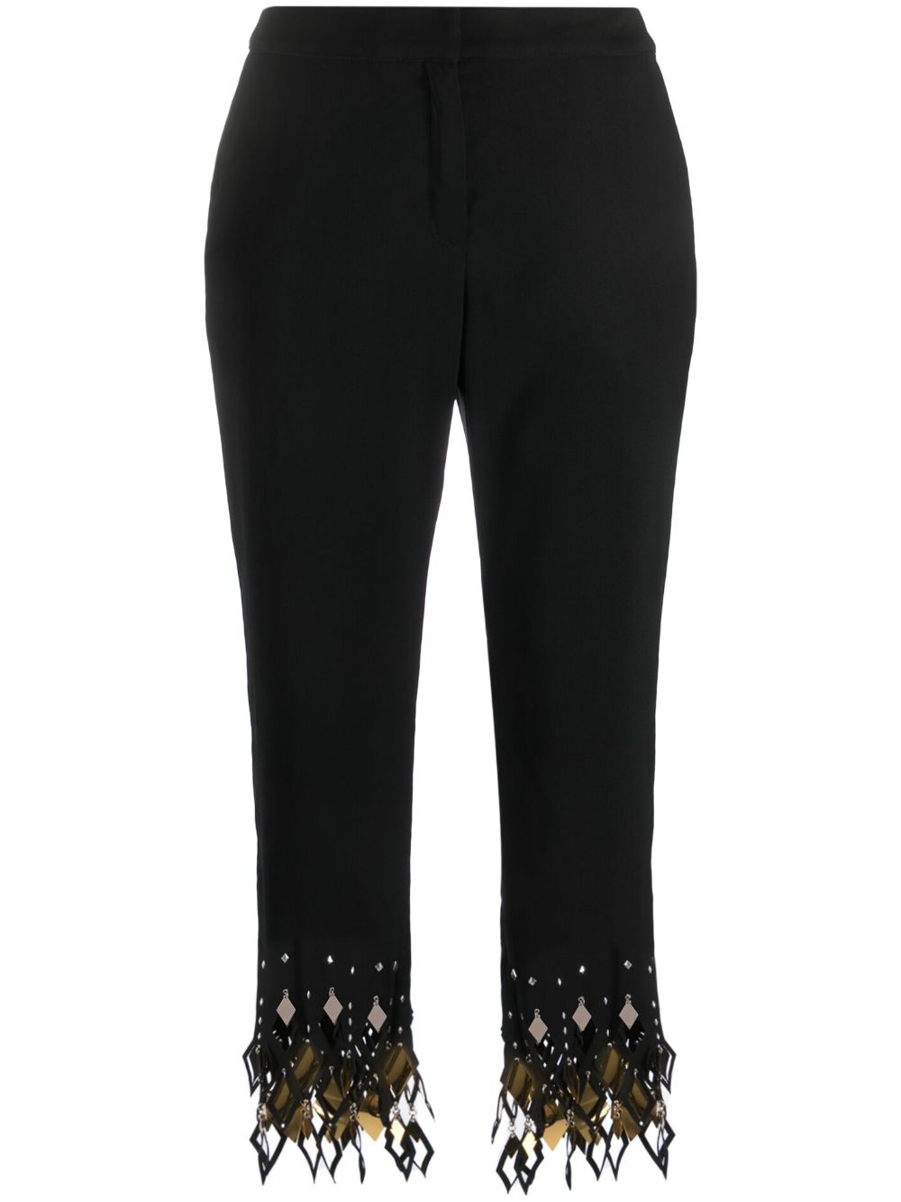 Studded-ankles cropped trousers - Black