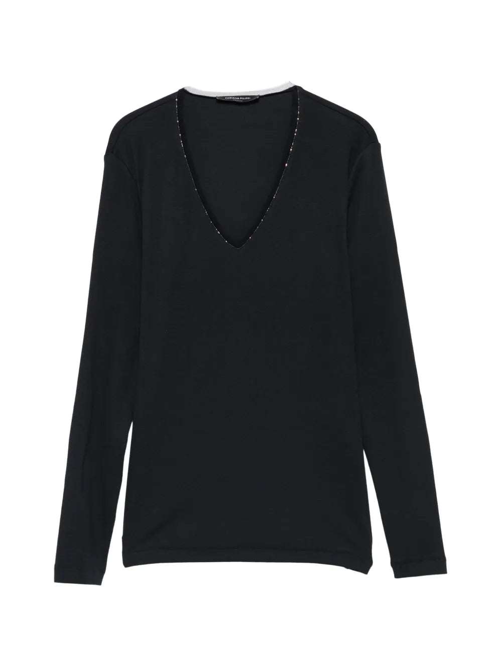 V-Neck Long-Sleeve T-Shirt — Black