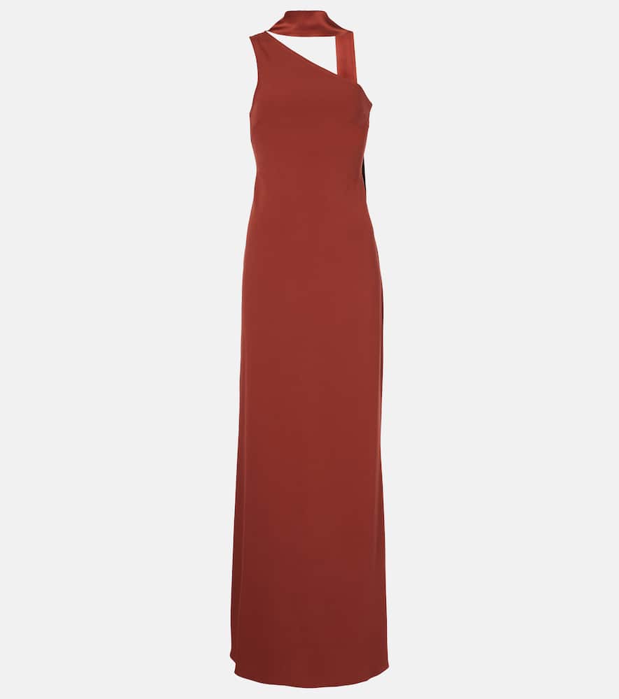 Caroline one-shoulder crêpe cady gown
