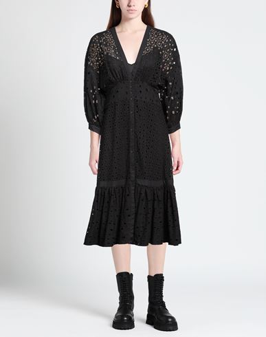 Woman Midi dress Black Size 0 Cotton