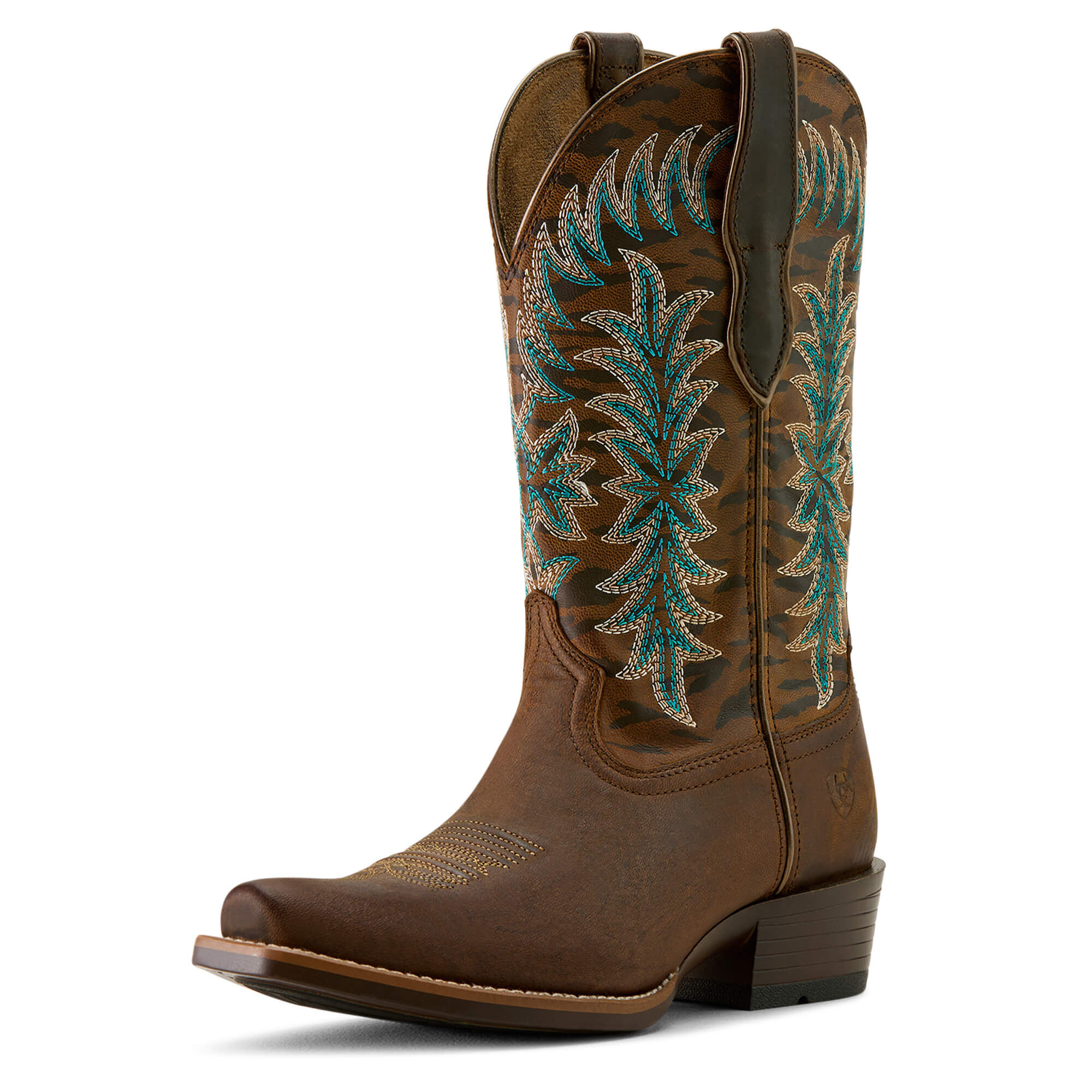 Women's Beaumont K Toe Western Boots in Sassy Brown Gilded Tiger Print, B Medium Width, Size 8.5, by