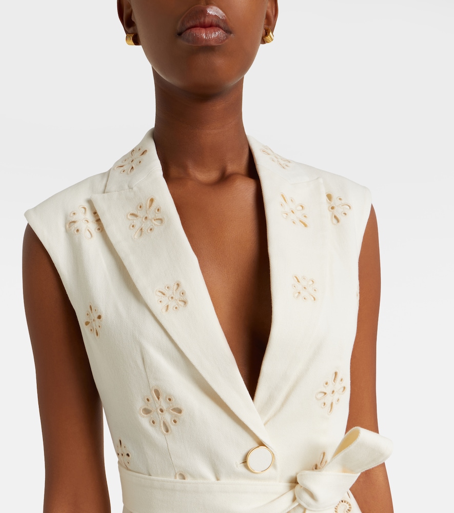 Townes eyelet cotton twill vest