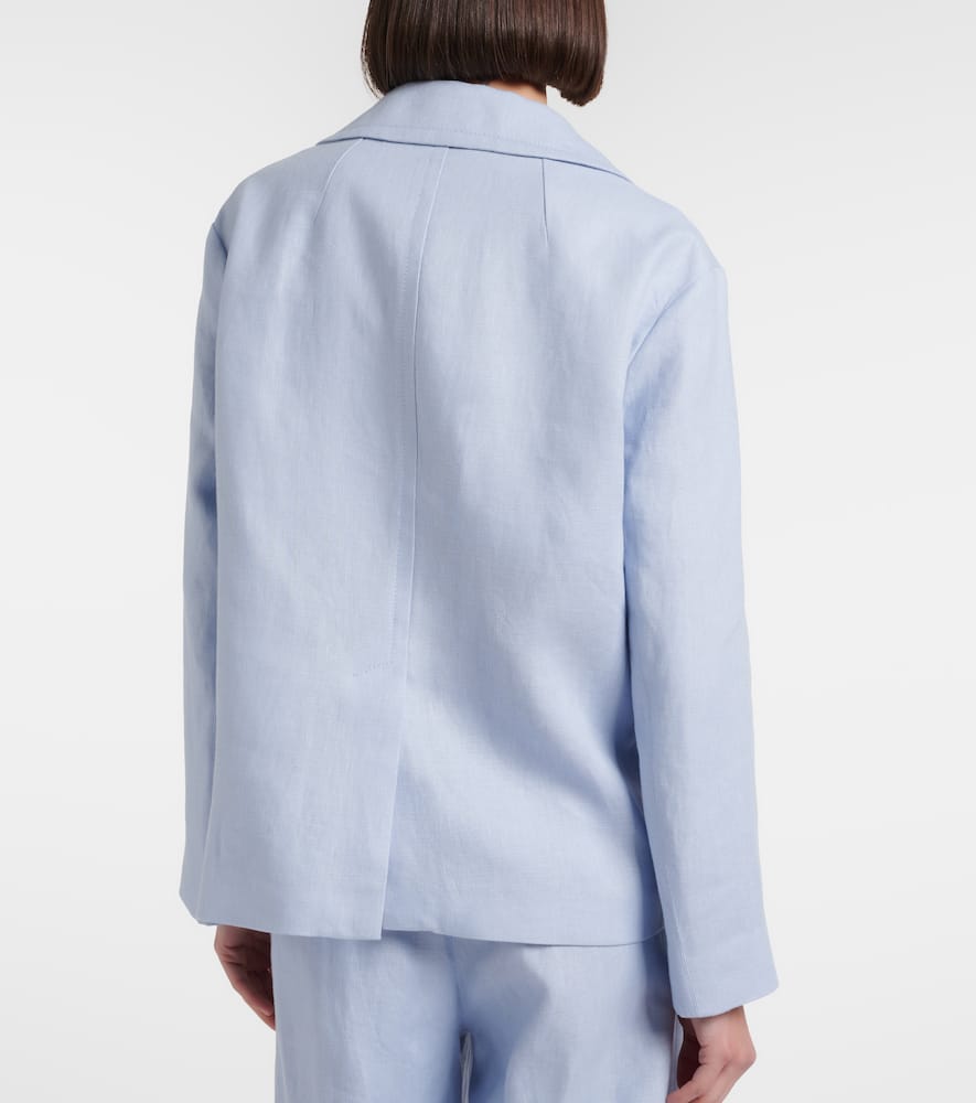 Avenue double-breasted linen blazer