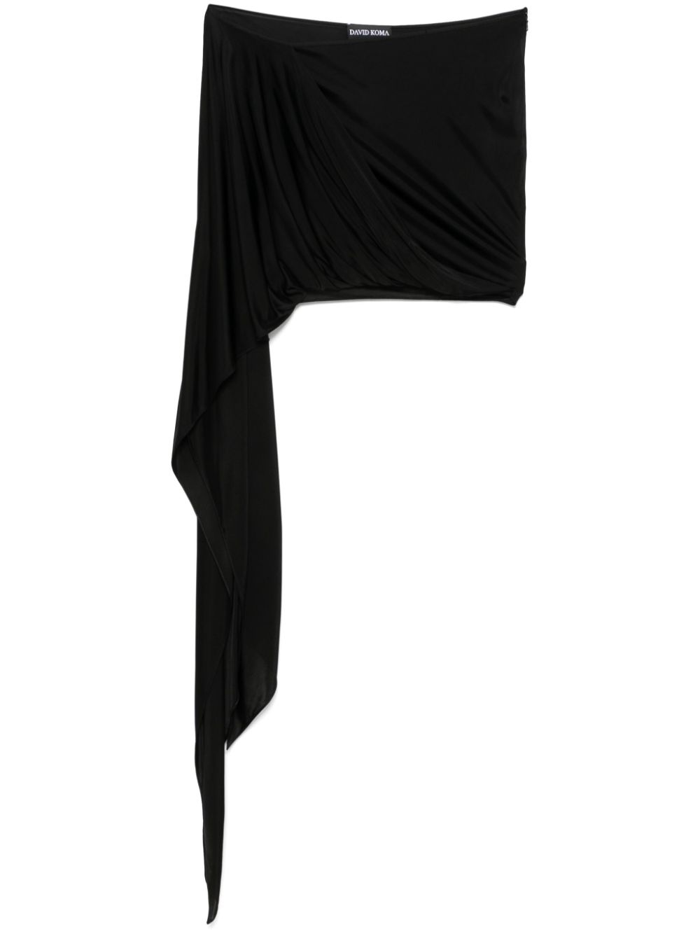 Draped asymmetric mini skirt - Black